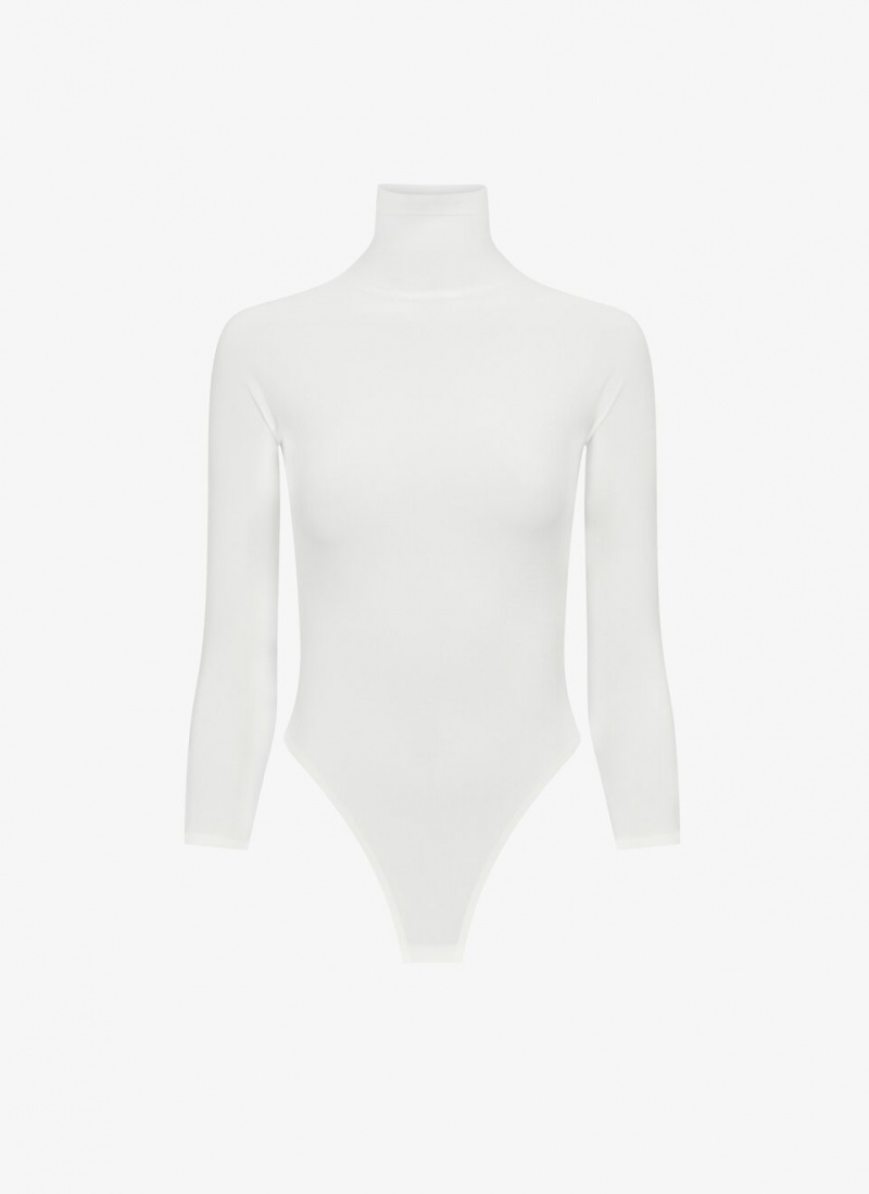 White Women\'s Alaia Second Skin Jersey Body Bodysuits Singapore | R2V-9742