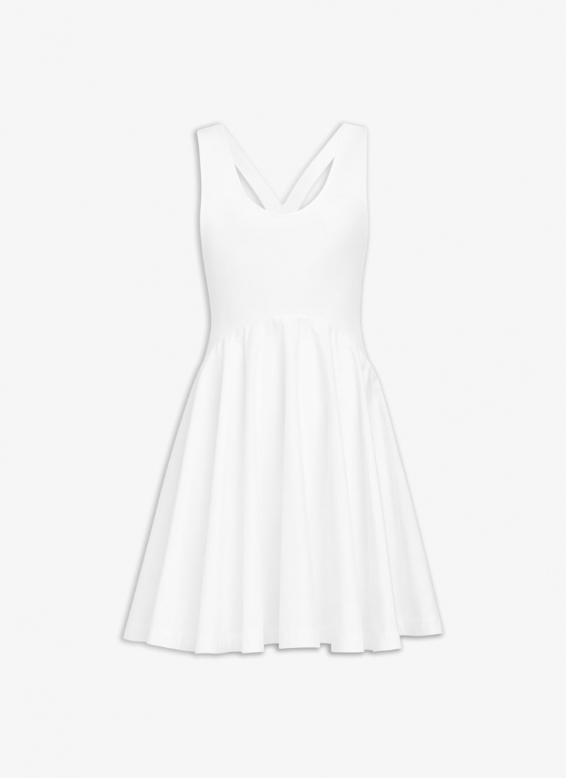 White Women\'s Alaia Sheer Mini Dress Singapore | B2A-7877