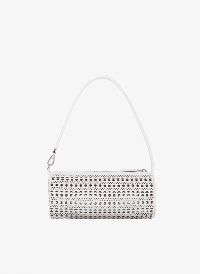 White Women\'s Alaia Tube Shoulder Bags Singapore | R3J-2414