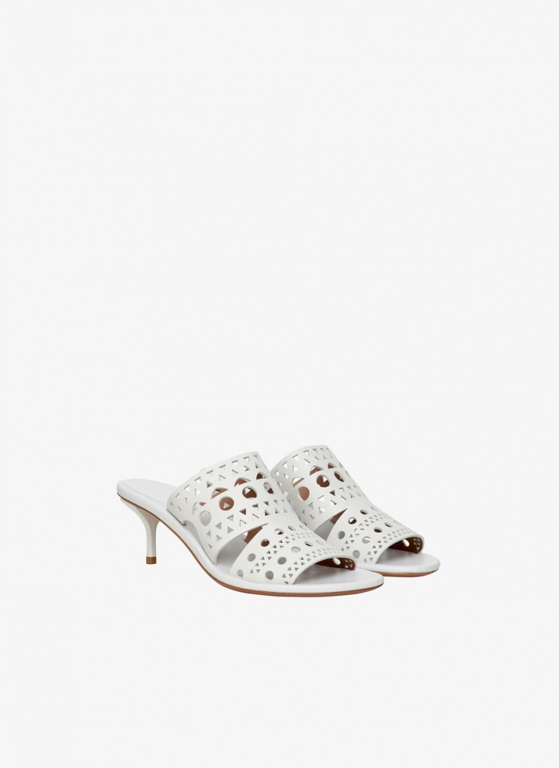 White Women's Alaia Vienne Mules Singapore | I5J-1516